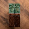 Maple Burl, Zebra wood, and Wenge Combination Knife Scales - Segmented - s-168