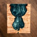 Maple Burl Knife Scales - Book Matched - Live Edge with Resin - burl-52