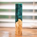 Maple Burl Live Edge and Swirl Resin Pen Blank - Stabilized - pen-34
