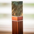 Pen Blank - Mimba Burl, Red Grandis, and Bolivian Rosewood - Stabilized - pen-40