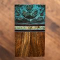 Maple Burl, Amboyna Burl, Black Palm, and Cumaru Combination Knife Scales - s-308
