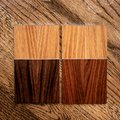 TWO PACK Knife Scales - Black locust and Bolivian Rosewood Combination - v-57