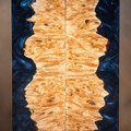 Maple Burl and Resin Knife Scales - Book Matched - Stabilized - burl-64