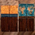 TWO PACK Knife Scales - Amboyna Burl and Maple Burl - Combination Scales - vp-57