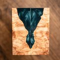 Maple Burl Knife Scales - Book Matched - Live Edge with Resin - burl-50