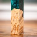 Maple Burl Live Edge and Swirl Resin Pen Blank - Stabilized - pen-36