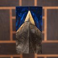Buckeye burl with Resin Knife Scales - Live Edge - Stabilized - Book Matched - burl-56
