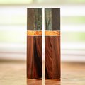 TWO PACK Pen Blanks - Amboyna Burl, Rosewood, and Quilted Maple Segmented - pen-37
