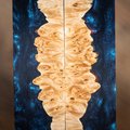 Maple Burl and Resin Knife Scales - Book Matched - Stabilized - burl-66