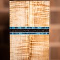 Curly Maple and Black Palm Combination Segmented Knife Scales - s-332