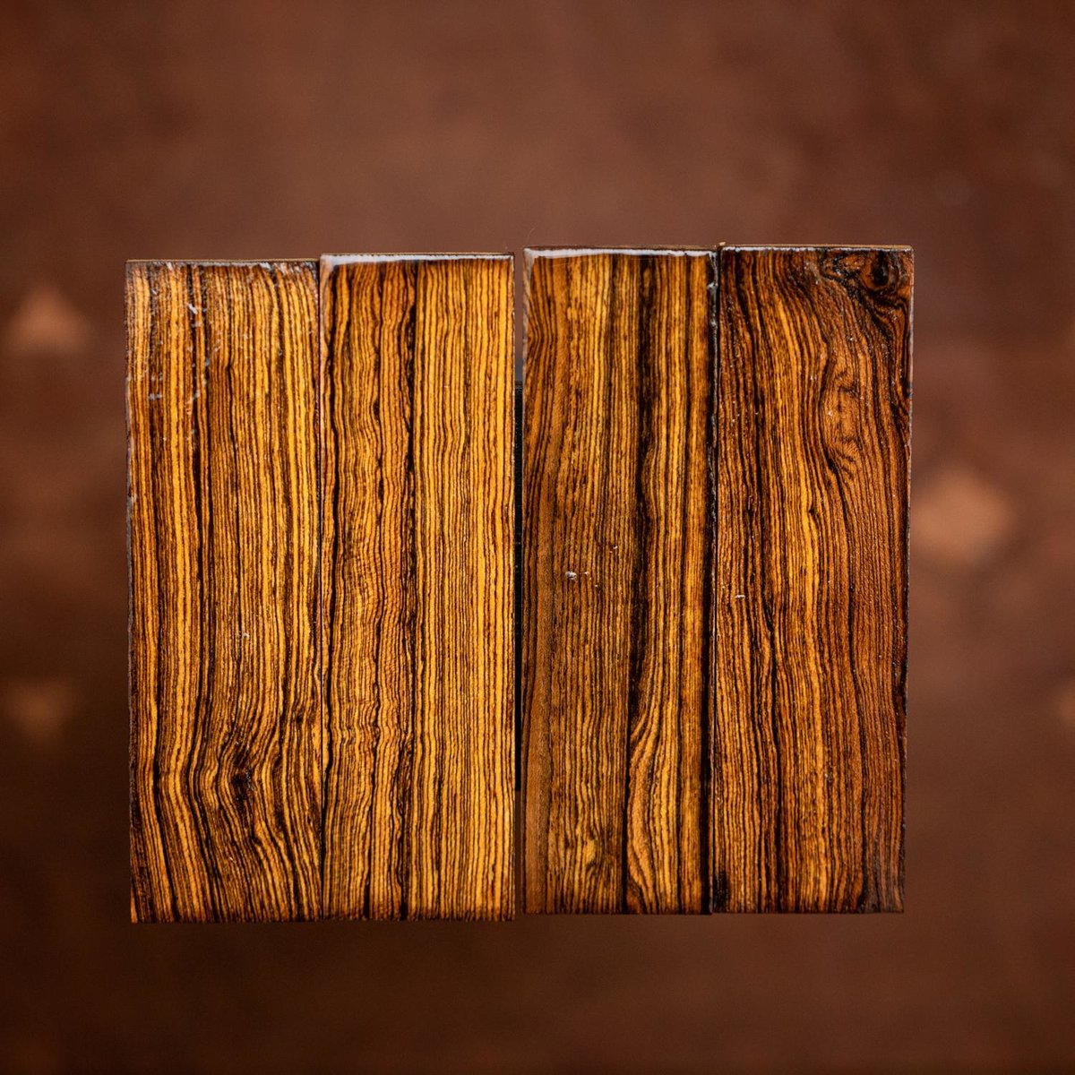 TWO SETS of Bocote Knife Scales - Exotic - Stabilized and Flattened - ex-39