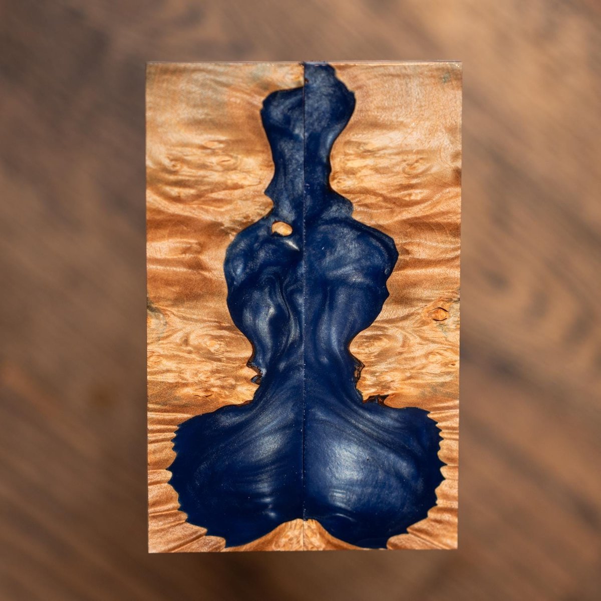 Maple BURL and resin Knife Scales - Book Matched - Stabilized - burl-42