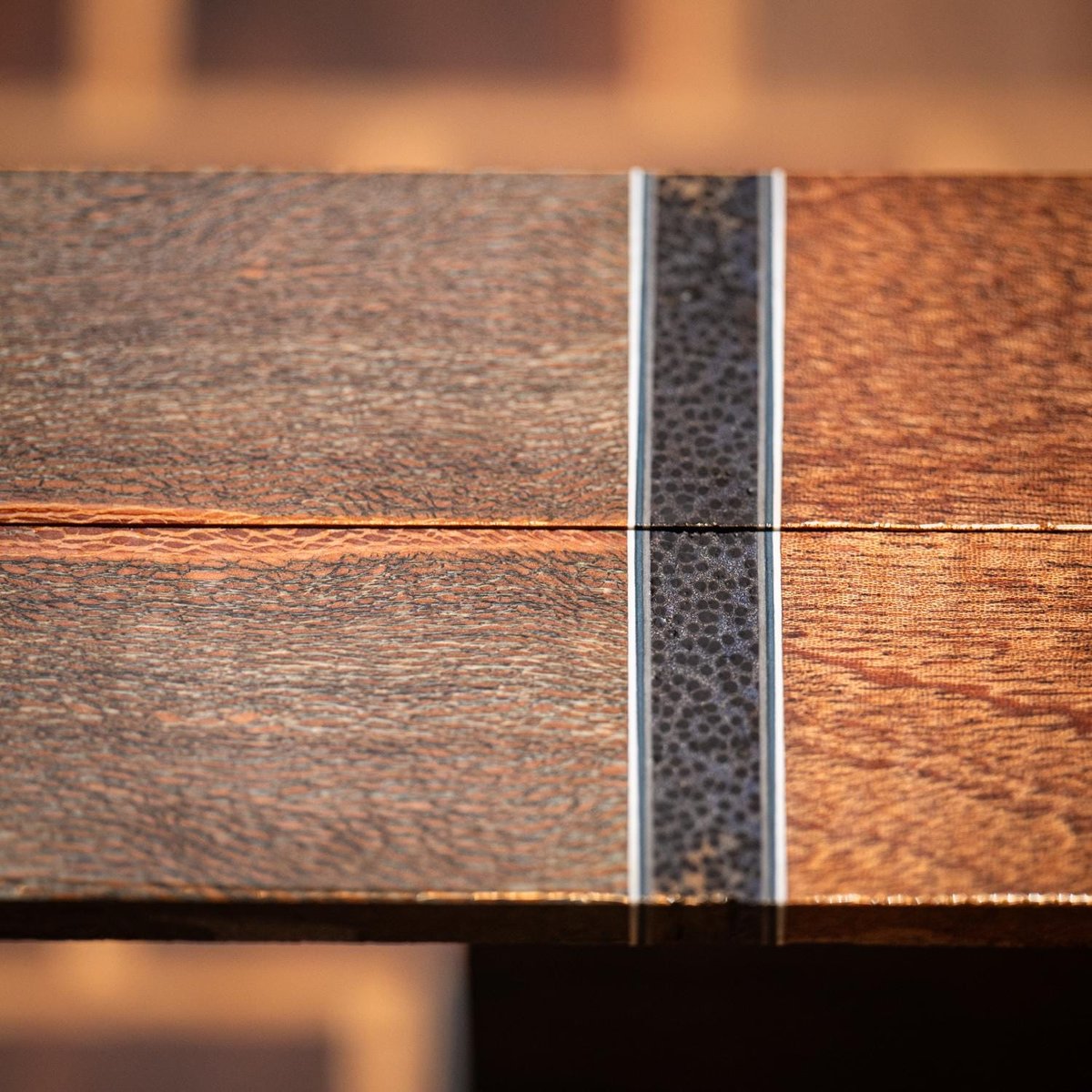 Quarter Sawn Sycamore, Palm, and African Mahogany Combination Knife Scales - s-272