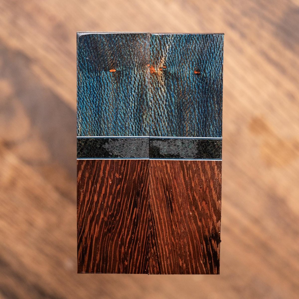 Quarter Sawn Sycamore, Spalted Guava, and Wenge Combination Knife Scales - s-303