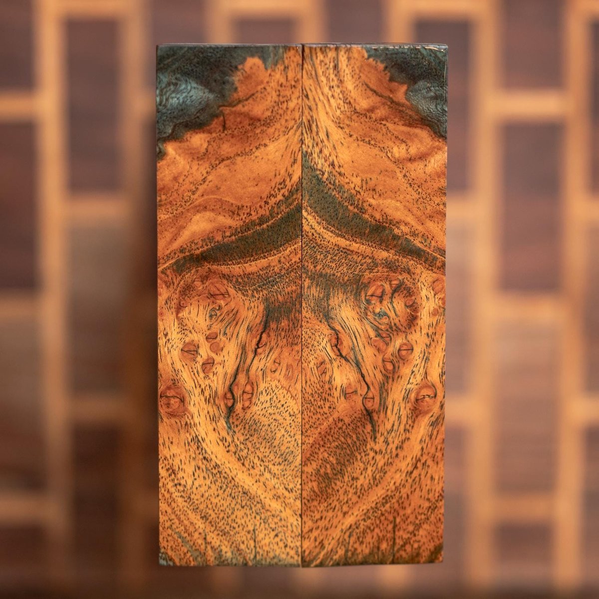 Mimba Burl Knife Scales - Book Matched - Stabilized - Exotic - burl-41