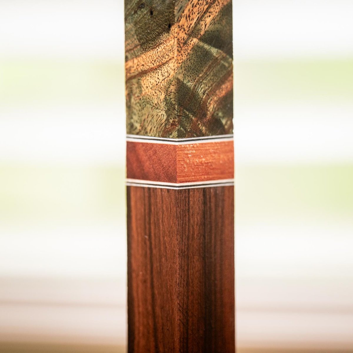 Pen Blank - Mimba Burl, Red Grandis, and Bolivian Rosewood - Stabilized - pen-40