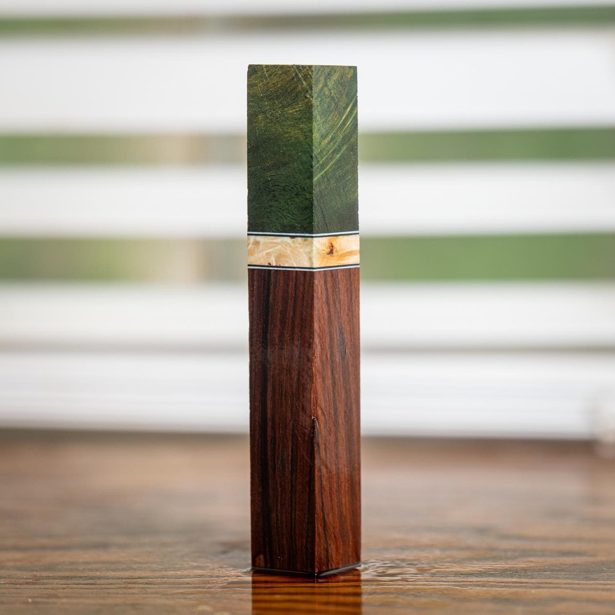 Cheese Burl, Maple Burl, and Bolivian Rosewood Pen Turning Blank - pen-42