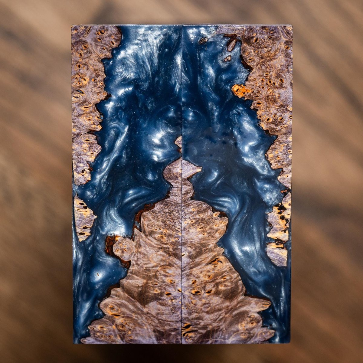 Maple Burl and Resin Knife Scales - Stabilized - Book Matched - burl-67