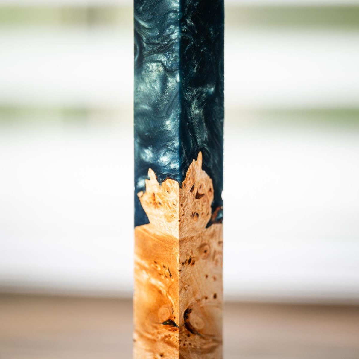 Maple Burl and Resin Pen Blank - Pen Turning Blank - Stabilized - pen-47