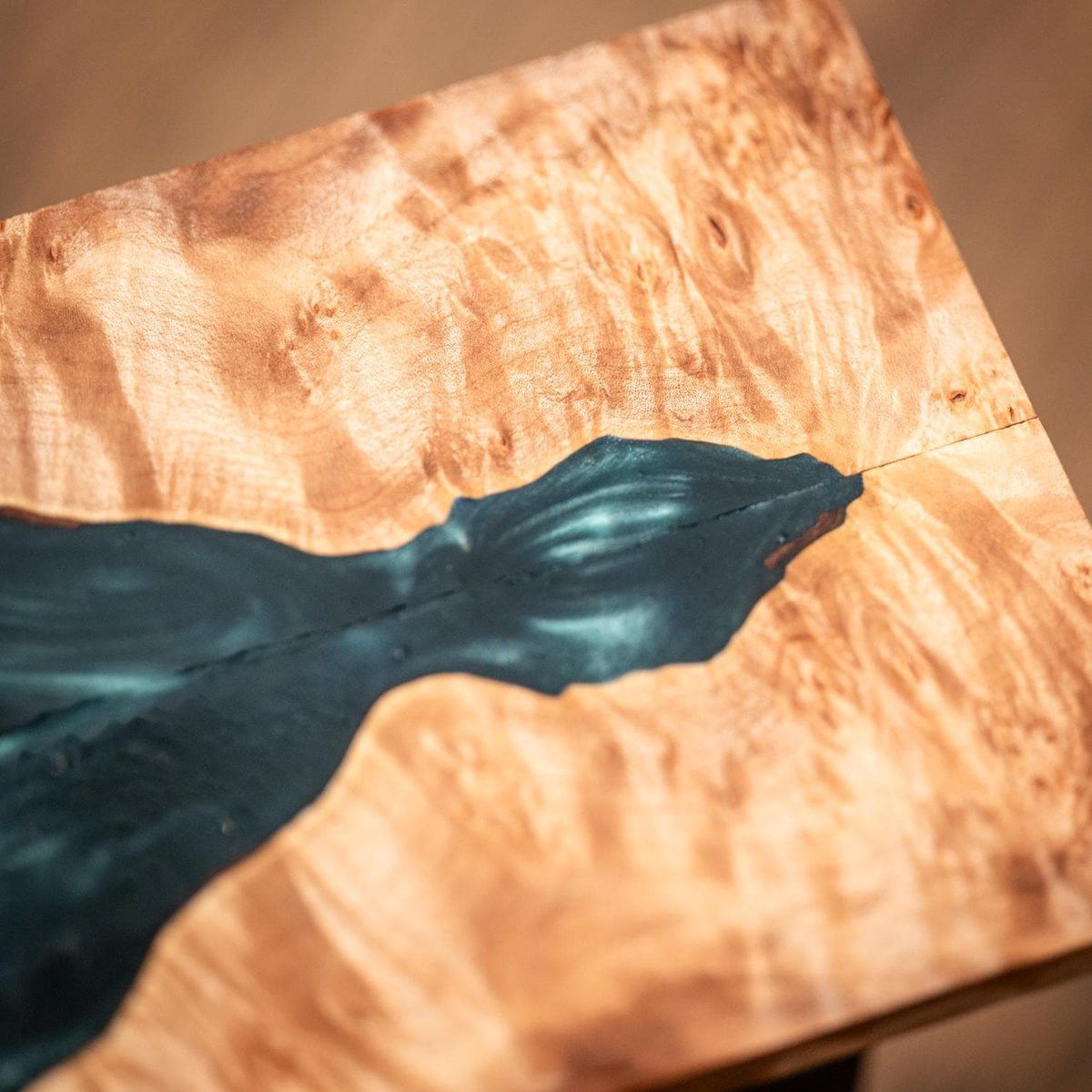 Maple Burl Knife Scales - Book Matched - Live Edge with Resin - burl-50