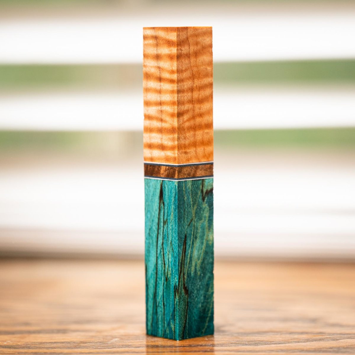 Spalted maple and Curly Maple Pen Turning Blank - pen-51