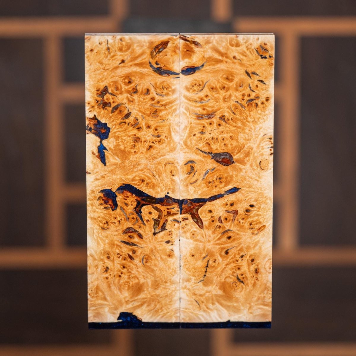 Maple Burl Knife Scales - Book Matched - Stabilized - burl-58