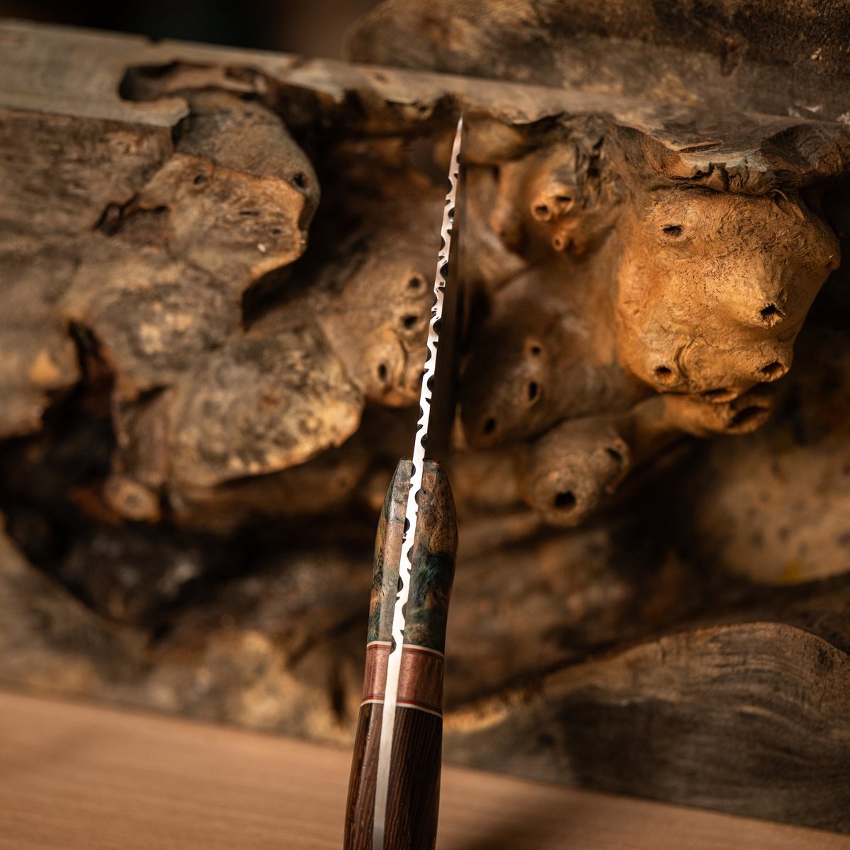 Handmade Skinning Knife - 7" with File Work - Made in South Carolina