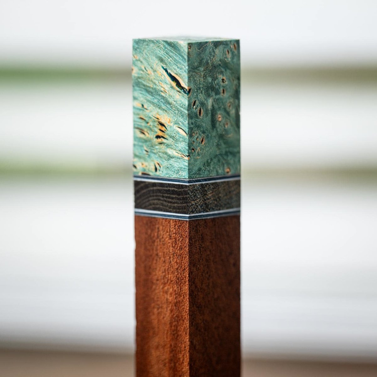 Maple Burl, Quilted Maple, and Mahogany Pen Turning Blank - pen-48