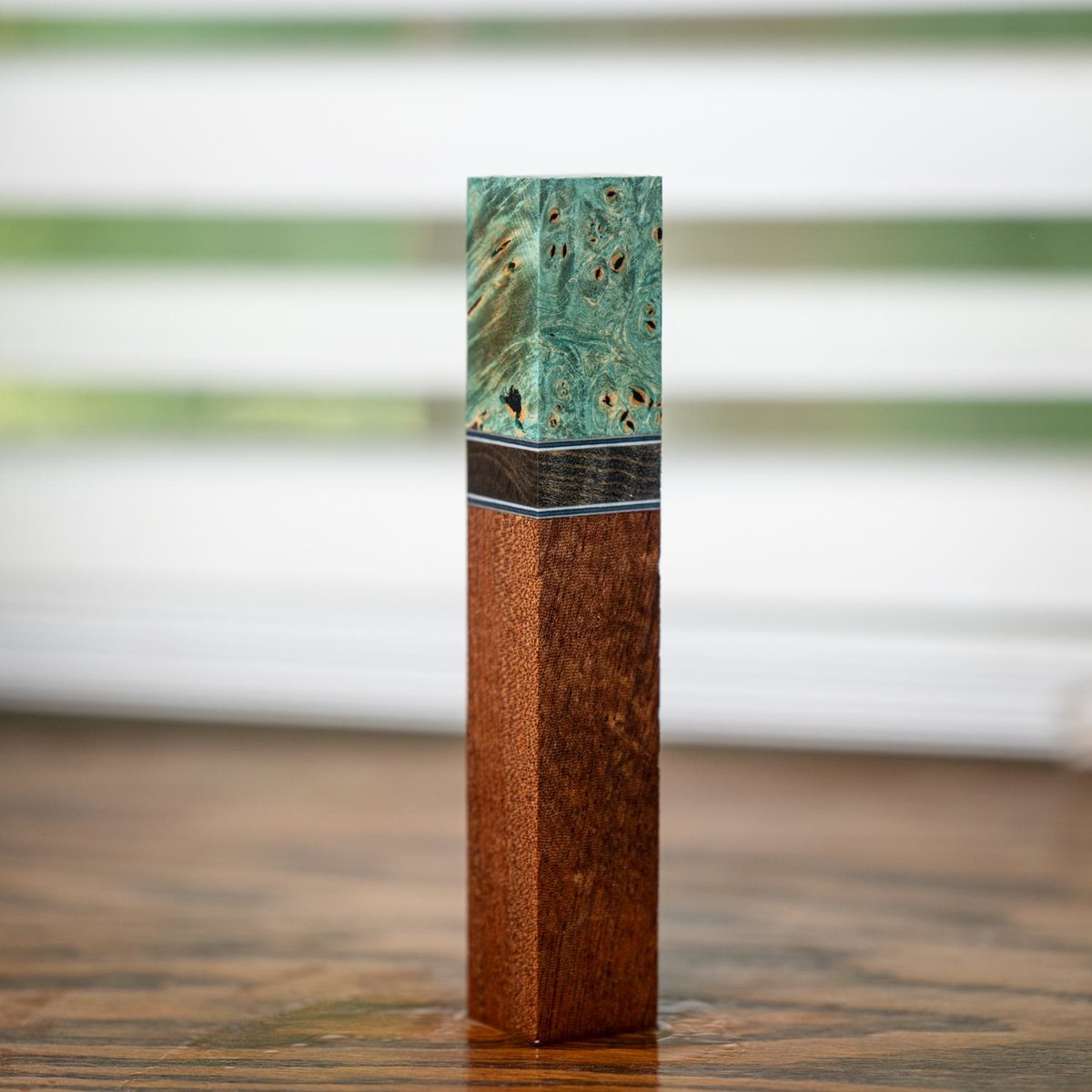 Maple Burl, Quilted Maple, and Mahogany Pen Turning Blank - pen-48