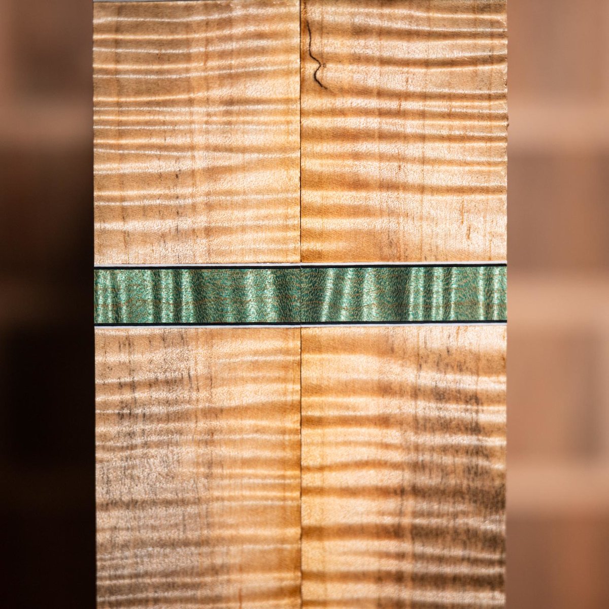 Curly and Spalted Maple Combination Segmented Knife Scales - s-330