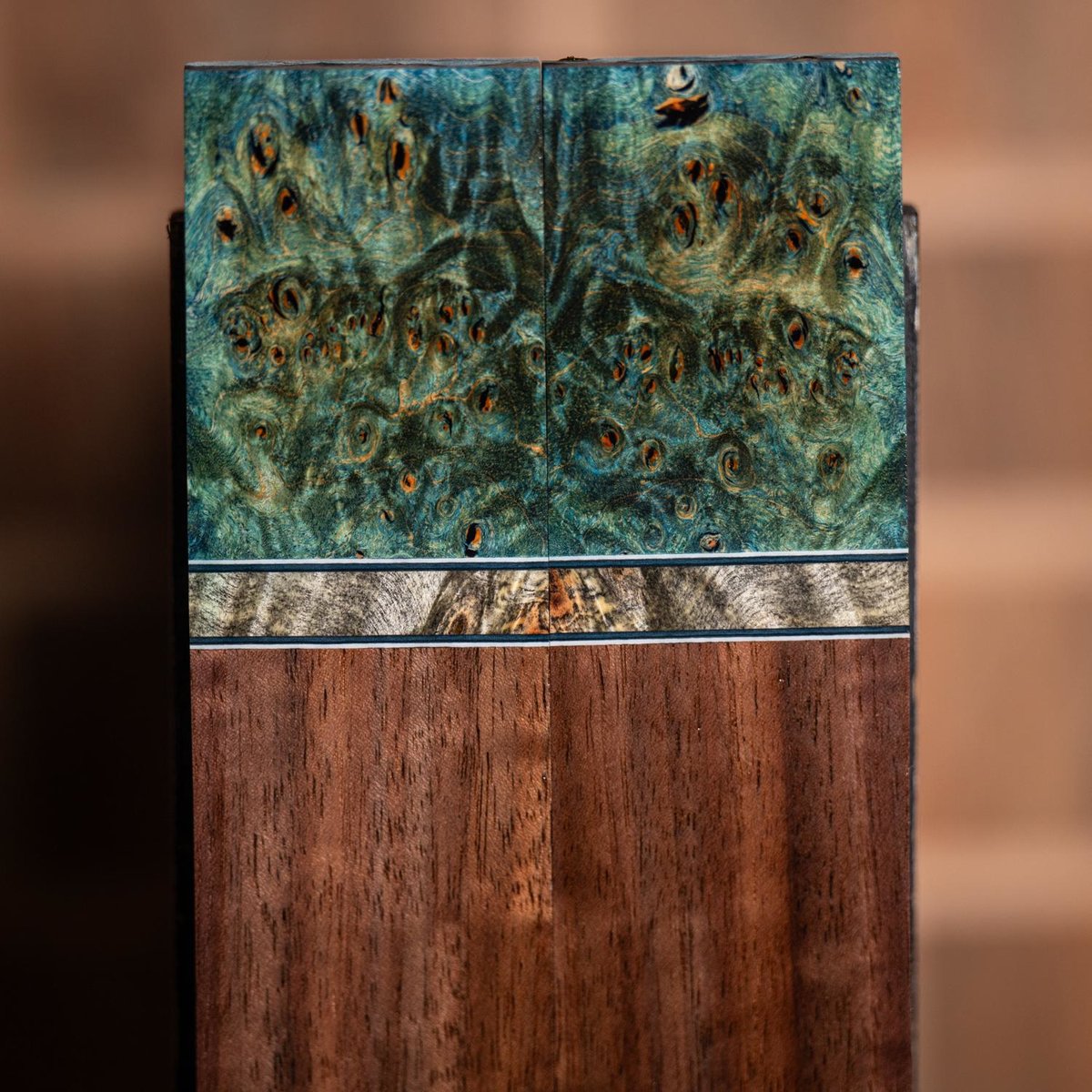 Maple Burl, Buckeye Burl, and Walnut Combination Knife Scales - s-331