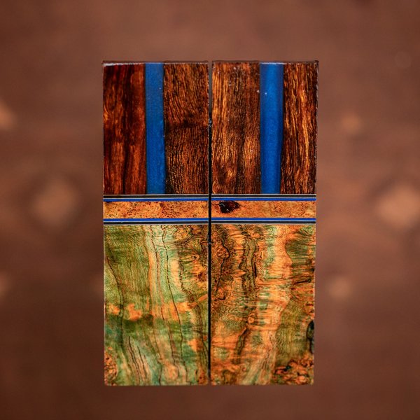 Bolivian Rosewood and Wild Cherry Burl Combination Knife Scales - Segmented - s-208