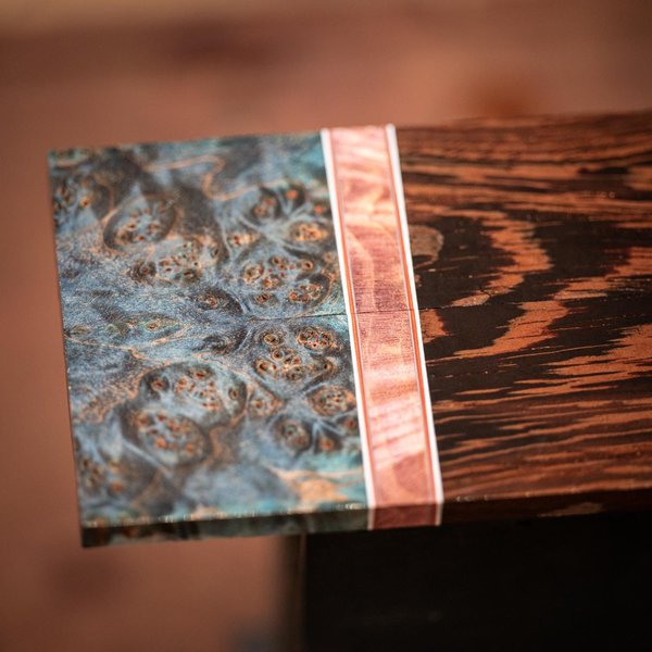 Maple Burl and Wenge Combination Knife Scales - Segmented - s-240