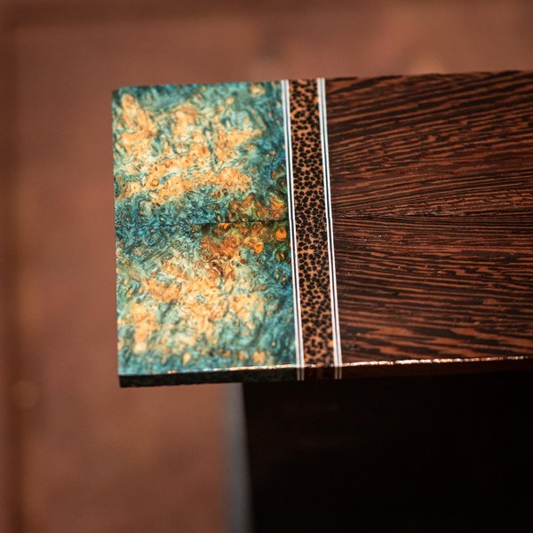 Amboyna Burl, Black Palm, and Wenge Combination Knife Scales - Segmented - s-234