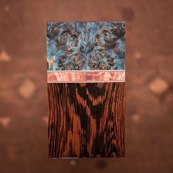 Maple Burl and Wenge Combination Knife Scales - Segmented - s-240