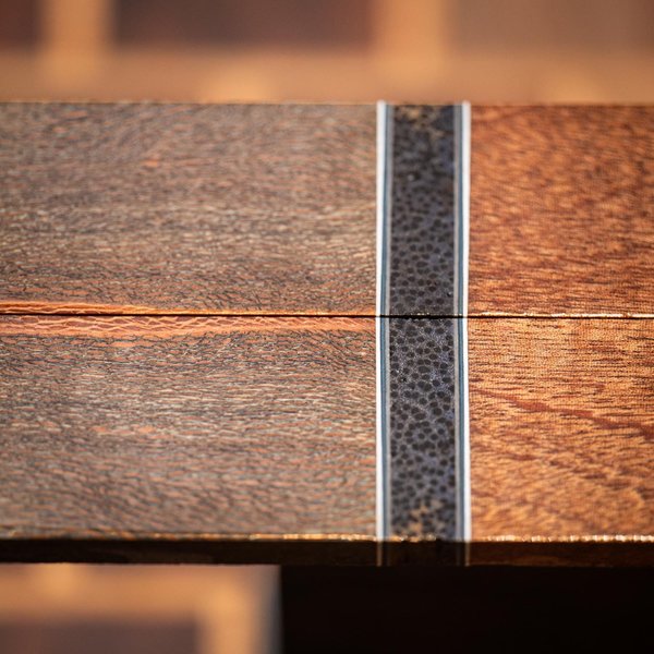 Quarter Sawn Sycamore, Palm, and African Mahogany Combination Knife Scales - s-272