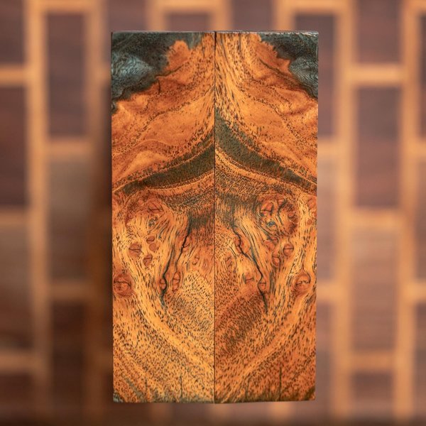 Mimba Burl Knife Scales - Book Matched - Stabilized - Exotic - burl-41