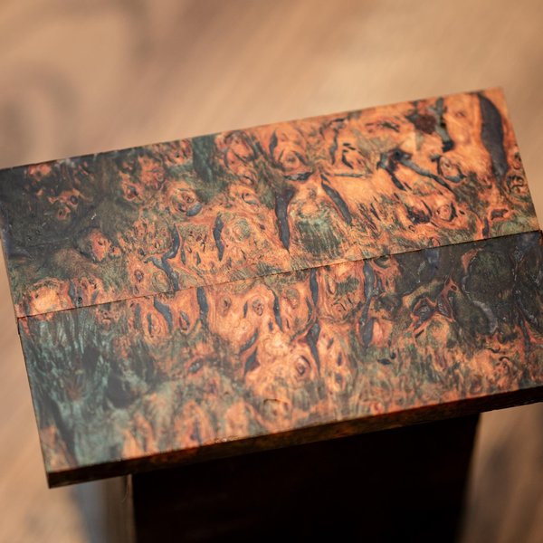 Maple Burl Knife Scales - Double Dyed - Stabilized - Flattened - burl-47