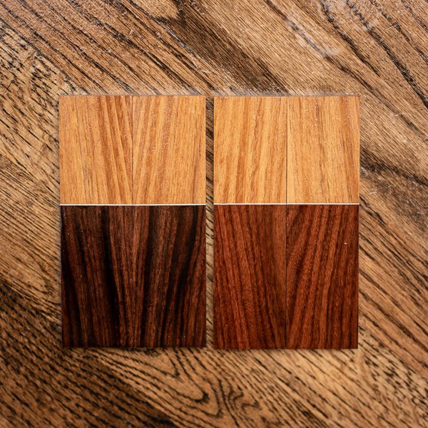 TWO PACK Knife Scales - Black locust and Bolivian Rosewood Combination - v-57