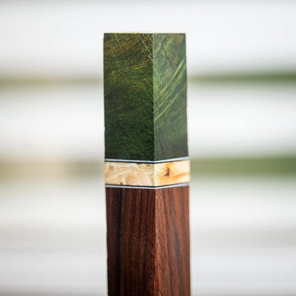 Cheese Burl, Maple Burl, and Bolivian Rosewood Pen Turning Blank - pen-42