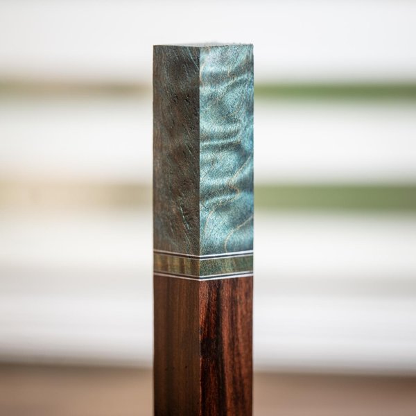 Fiddleback Maple, Curly Maple, and Bolivian Rosewood Pen Turning Blank - pen-44