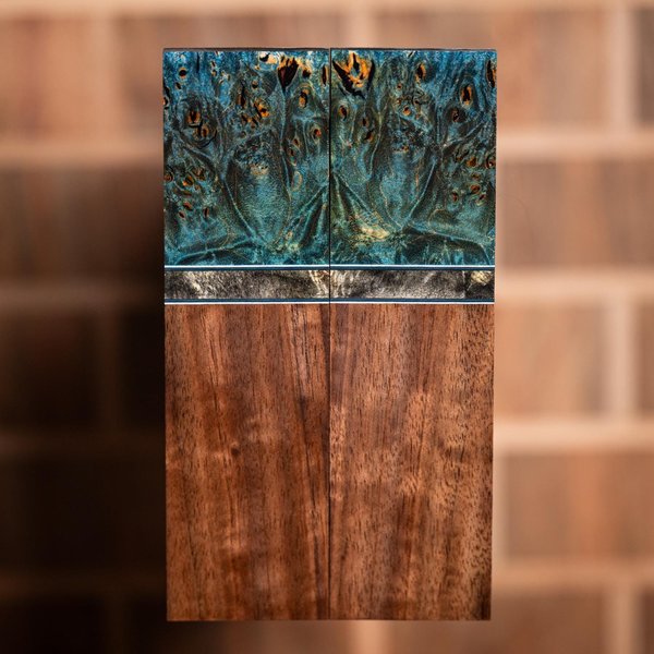 Maple Burl, Buckeye Burl, and Walnut Combination Knife Scales - s-328